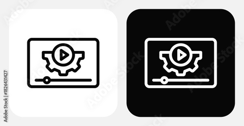 Customer Profile Dual Monochrome Icon Set