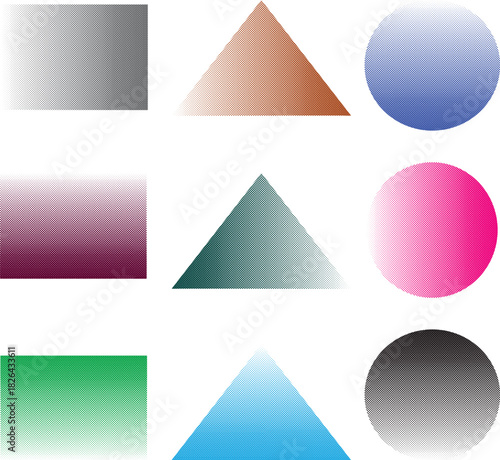 Colorful Gradient Geometric Shapes Collection