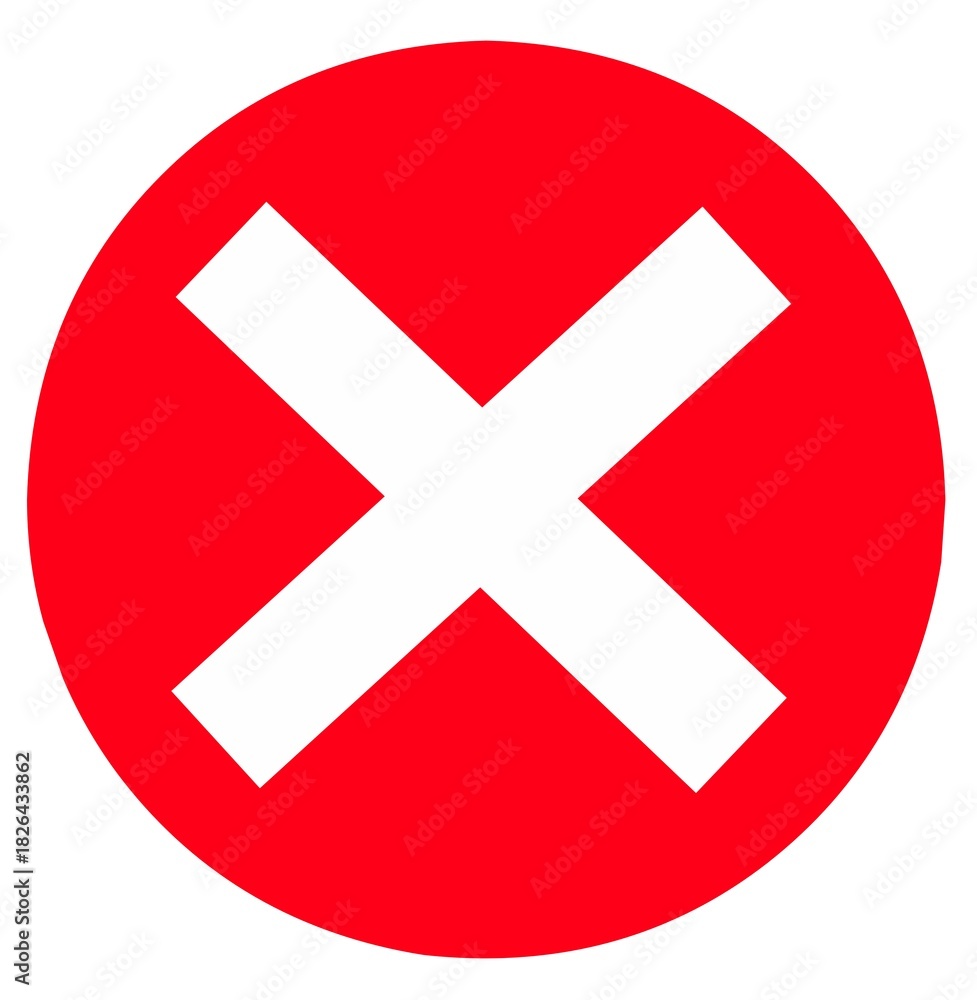 Obraz premium Red X Mark Icon