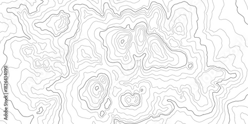Topographic map vintage style background. Land topography map vector design. Retro topographic elevation line map pattern.