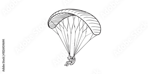 Minimalistic paraglider icon design	