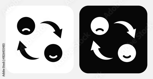 CRM Dashboard Dual Monochrome Icon Set