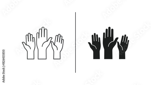 A collection of line icons representing achievement success awards and various business related concepts is shown