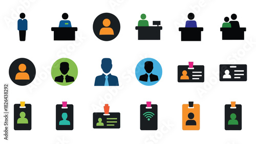 A collection of financial and legal icons depicting wealth security and professional services in outline style