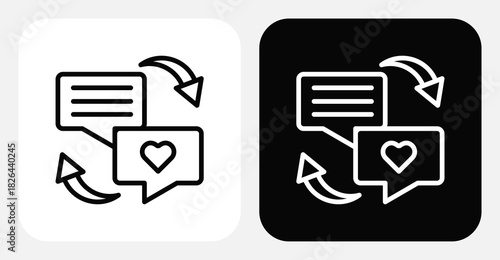 CRM Mobile App Dual Monochrome Icon Set