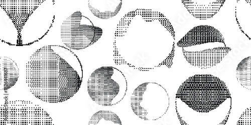 Seamless pattern dither bitmaps urban background vector texture for video . Simply place overlay over any object to create pixel Effect .Geometric retro repeatable layer for your design.