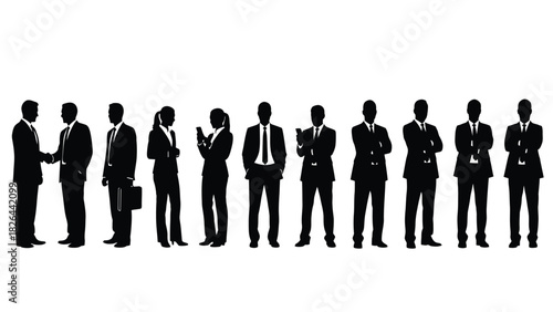 Business People Silhouettes Collection Vector Illustration