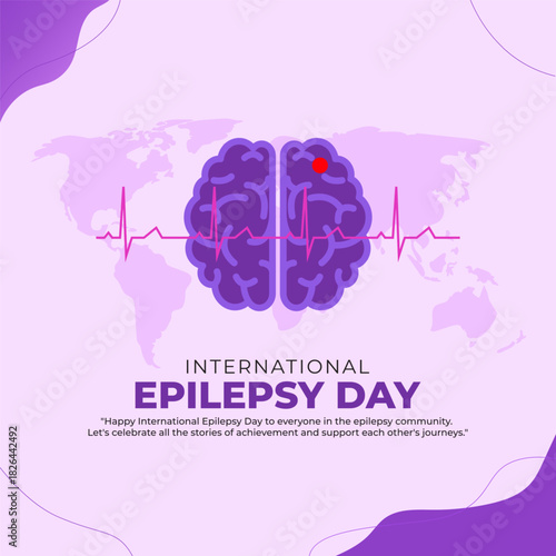 Vector illustration of International Epilepsy Day social media template