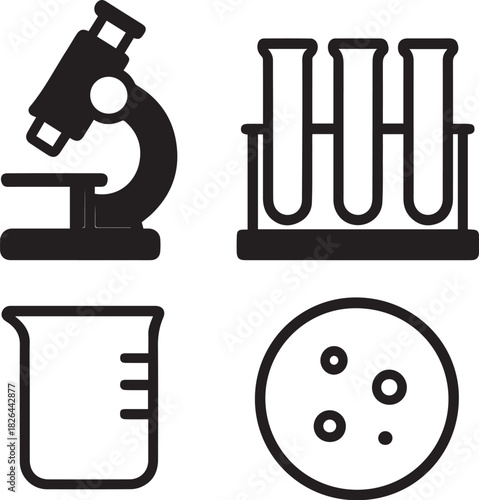 Scientific Laboratory Vector Icon Sheet