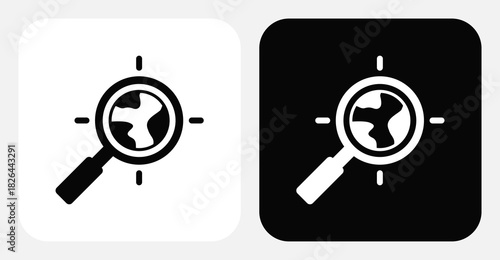 Magnifying Glass Dual Monochrome Icon Set