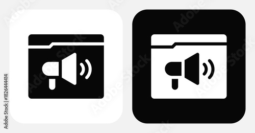 Megaphone Dual Monochrome Icon Set