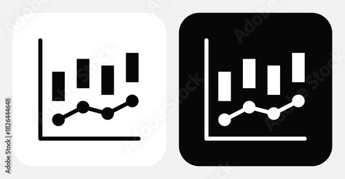 Statistics Dual Monochrome Icon Set