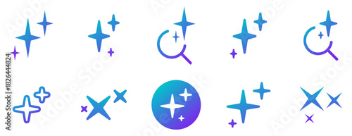 Shine and sparkle stars icon