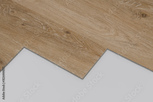Vinyl Flooring Panel with Oak Pattern on White Background