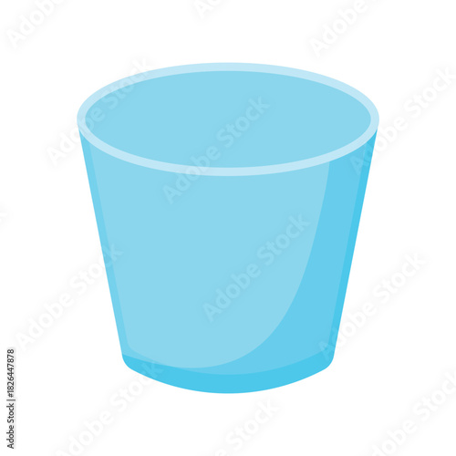 Empty Transparent Glass Cup for Water Drink Icon Vector Illustration