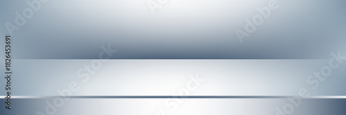 Blue white gradient abstract pattern studio background Light gives luxurious shine. Walls and floor of room sparkling, flat metal, with deep curves and dimensions. cool tone, feeling of water