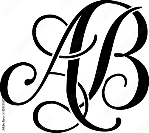 Elegant monogram formed by the letters A and B