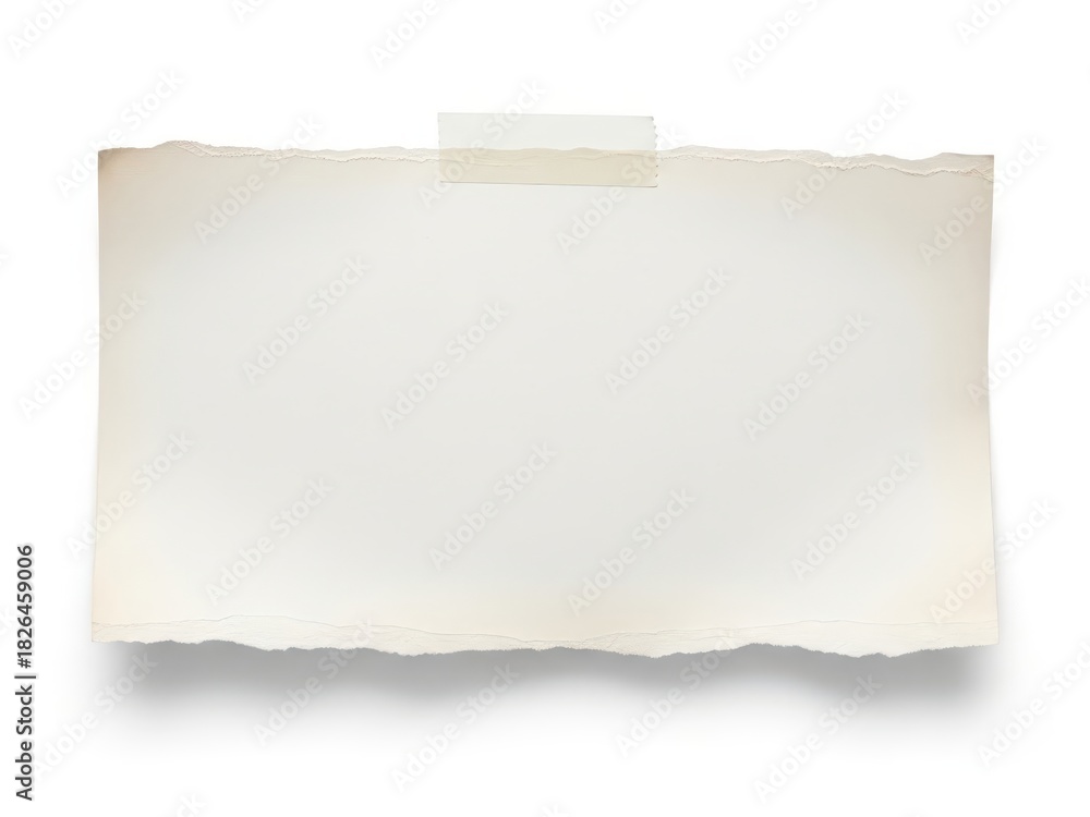 Fototapeta premium Close up shot of white paper taped on white wall with copy space