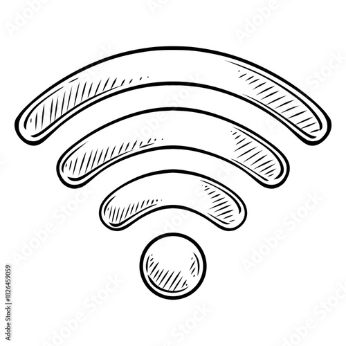 wifi icon vector line art hand drawn illustration
