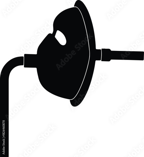Illustration anesthesia mask black silhouette healthcare breathing apparatus vector
