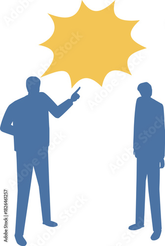 叱責する男性のシルエット