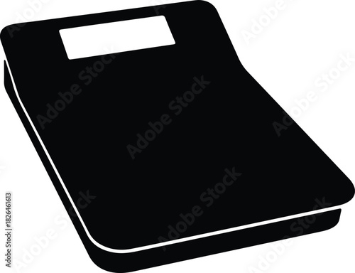 Illustration bathroom floor scale electronic weight measurement silhouette vector