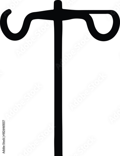 Illustration bicycle handlebar retro vintage style black silhouette vector