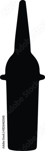 Illustration Beer bottle black silhouette vector