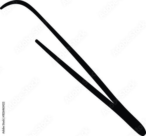 Illustration blackhead remover extraction tool hygiene procedure silhouette vector