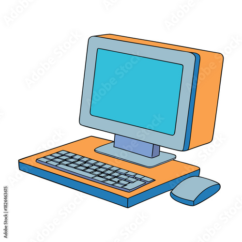 A desktop personal computer with a sleek monitor, sturdy tower, keyboard, and mouse, offering powerful performance for work, browsing, and everyday digital tasks.
