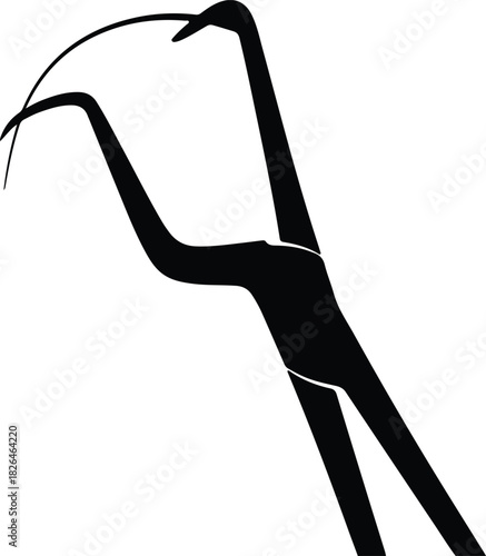 Illustration Dental floss pick oral hygiene silhouette vector