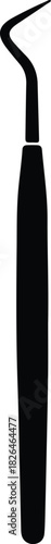 Illustration Dental probe simple black silhouette vector