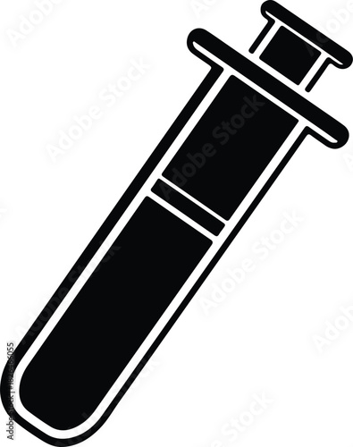 Illustration Medical test tube black and white silhouette vector
