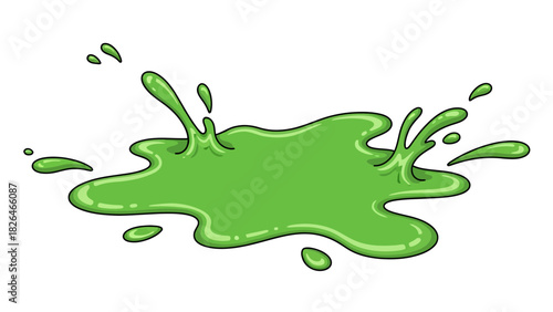 A green slime splash with droplets