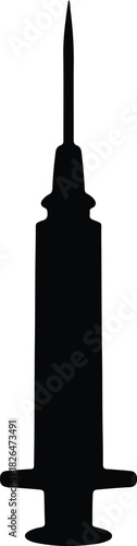 Illustration syringe medical injection vaccination healthcare silhouette vector