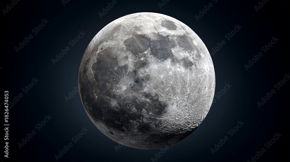 Obraz premium A detailed view of the moon showing craters and surface features against dark space