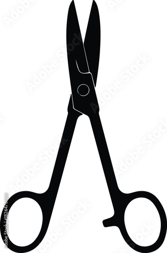 Illustration vector surgical clamp hemostatic forceps medical silhouette vector