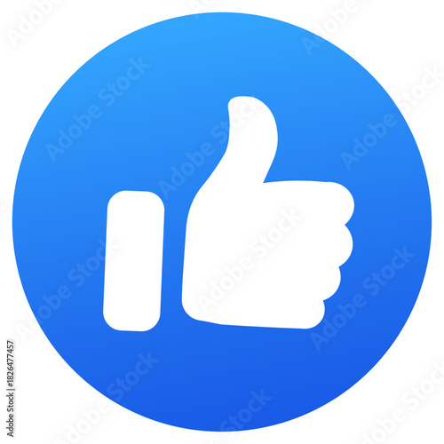 Thumbs up like icon symbolizing approval, agreement and positivity for social media reactions, apps, interfaces and digital communication