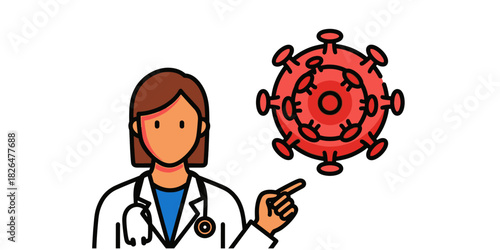 Doctor Pointing at and Explaining Coronavirus / COVID-19