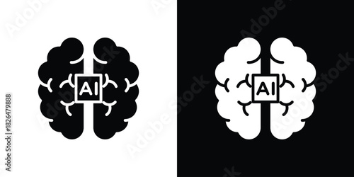AI brain icon, logo, app, template. EPS10