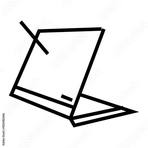 notebook laptop with pen vector outline icon