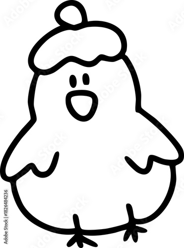 Line drawing, falling leaves, autumn, cute elements, cute illustrations