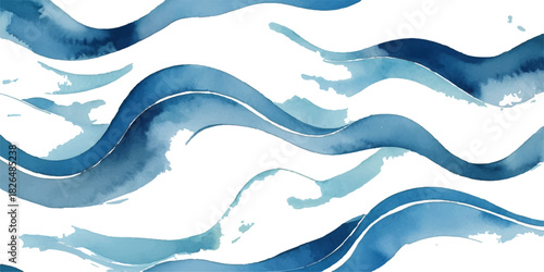 Abstract blue water wave pattern texture vector design element for sea ocean banner background decoration