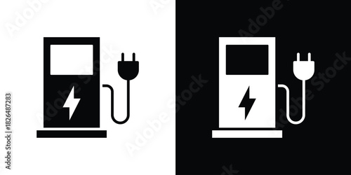 Charging station icon, logo, app, template. EPS10