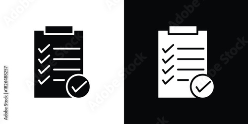 Clipboard check icon, logo, app, template. EPS10