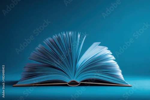 Educational Book on Blue Background Concept
