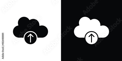 Cloud upload icon, logo, app, template. EPS10
