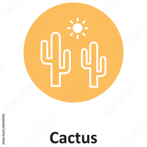 Cactus Vector icon which can easily modify or edit