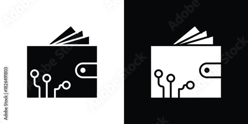 Cryptocurrency wallet icon, logo, app, template. EPS10