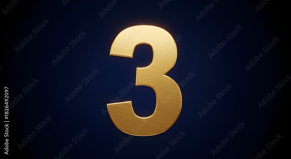 Fototapeta premium Golden three on dark blue background